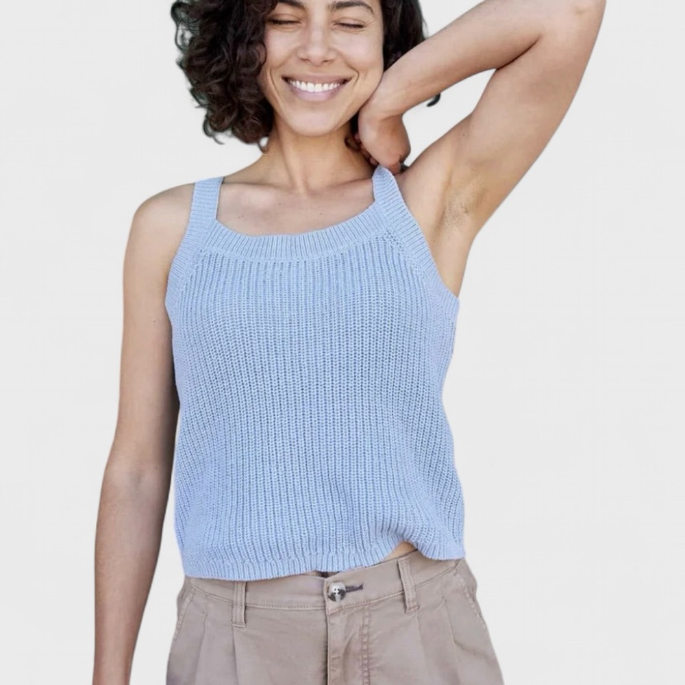 Toad & Co Bianca Weathered Blue Knit Tank. Women’s Size Large